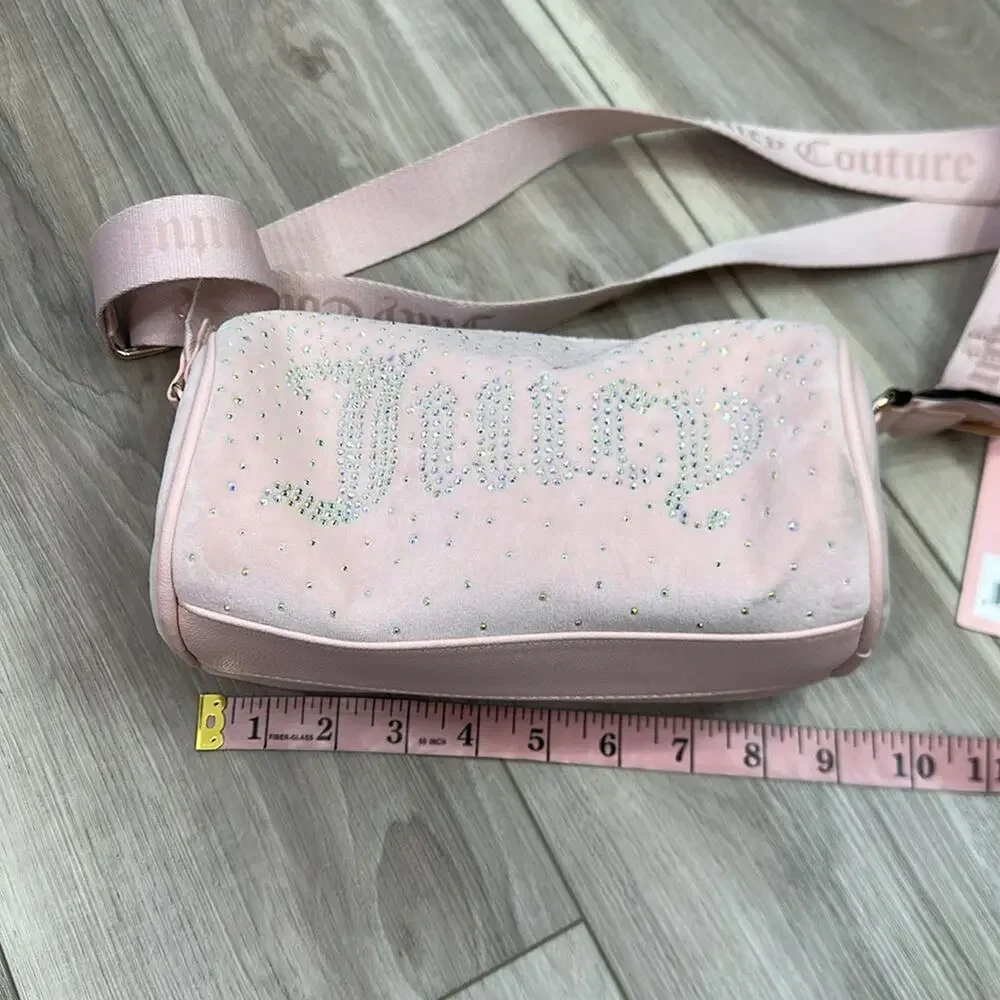 Juicy couture let it shine rhinestone barrel role bag pink